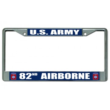 US Army 82nd Airborne Chrome License Plate Frame